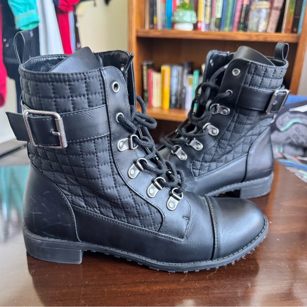 Stylish Black Women's Combat Boots